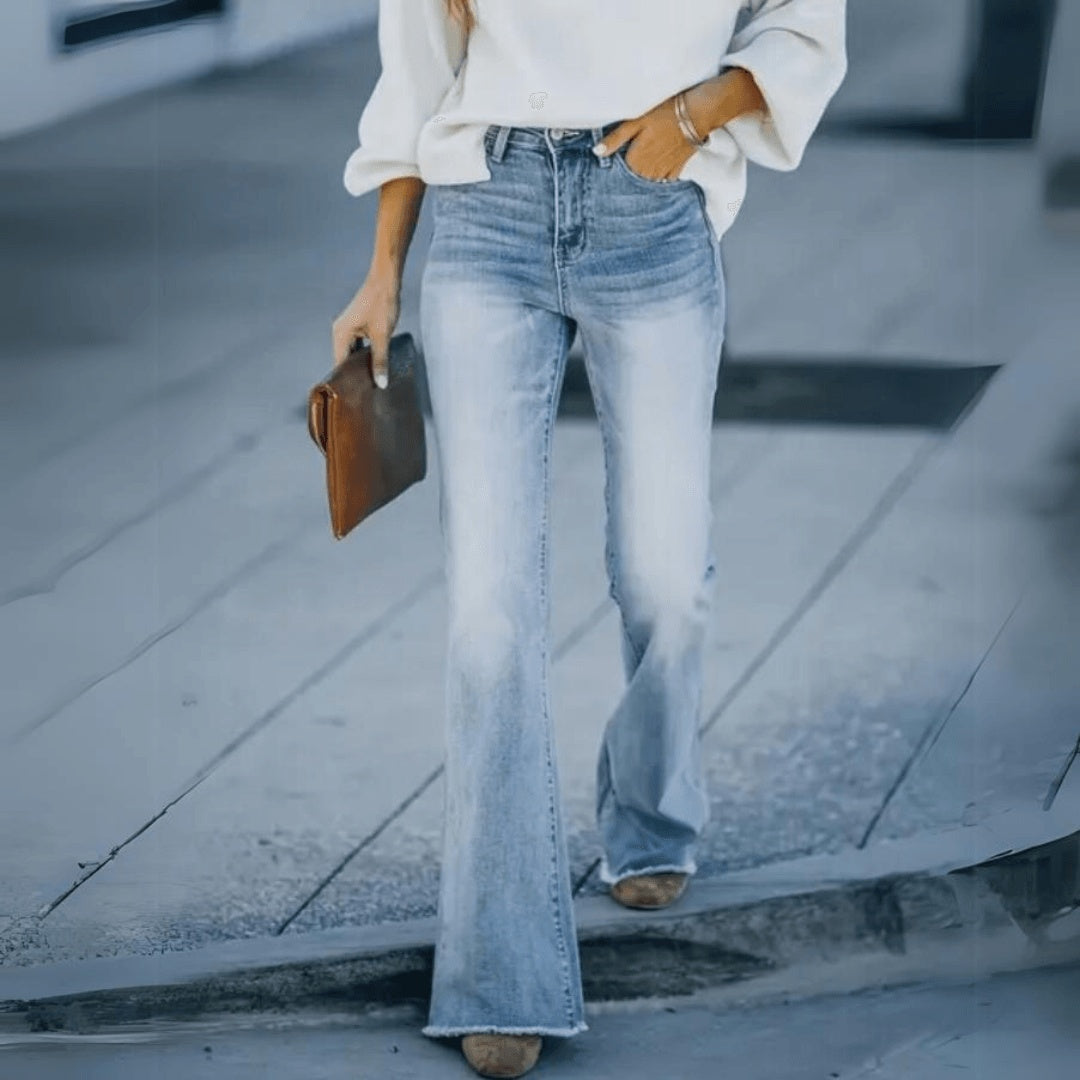 Inés | Pantalones Vaqueros de Campana Cintura Alta Mujer Flare