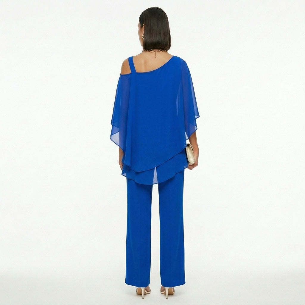 Inmaculada | Conjunto Elegante de Gasa Mujer Escote Asimétrico