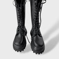 Irene | Botas Militares de Caña Alta Mujer Con Cordones Suela Track