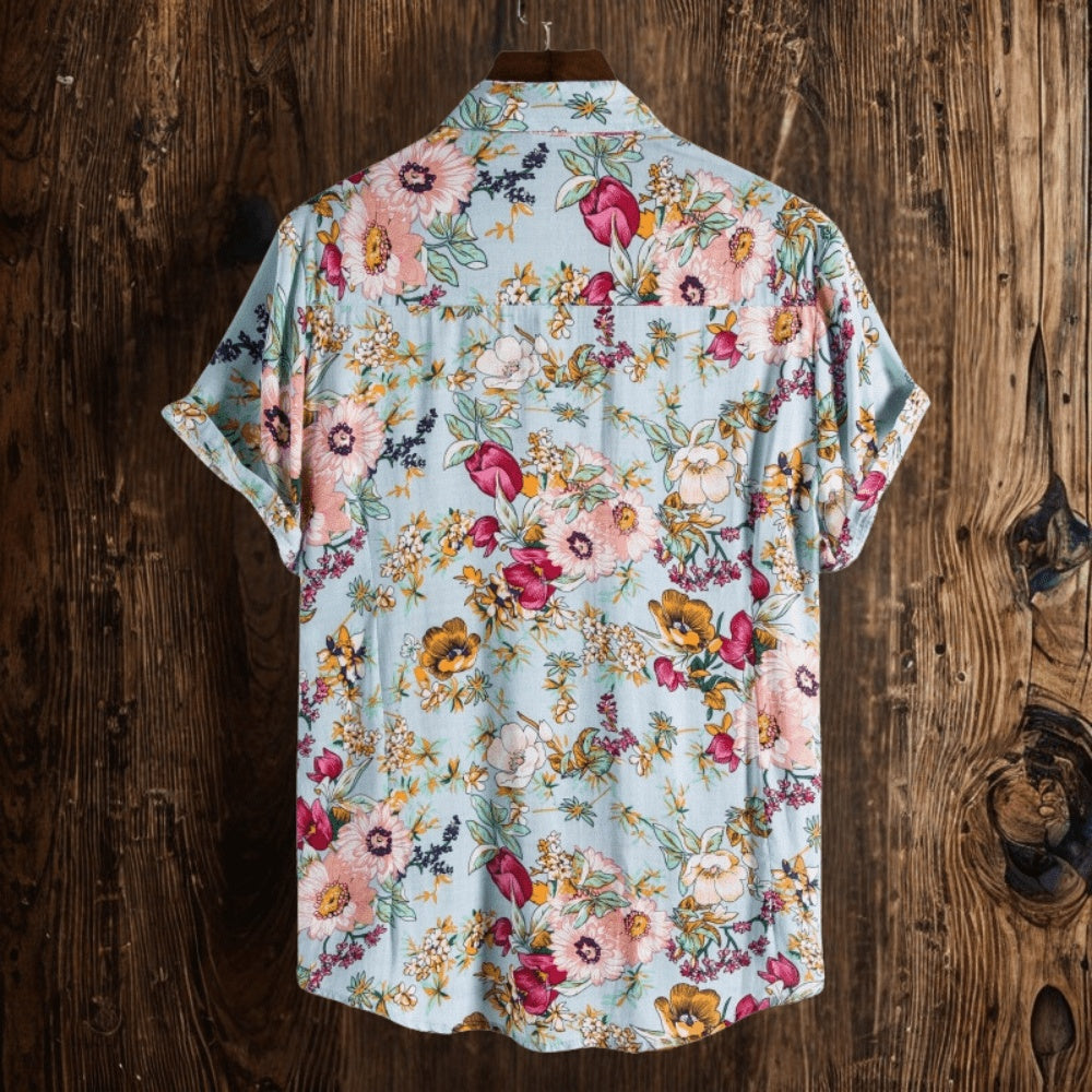 Javier | Camisa Hawaiana de Manga Corta Hombre Estampada Floral