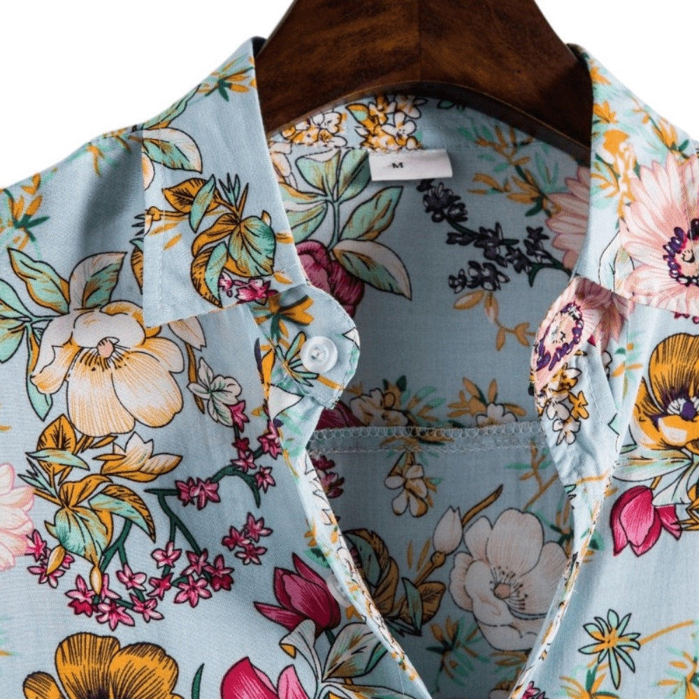 Javier | Camisa Hawaiana de Manga Corta Hombre Estampada Floral
