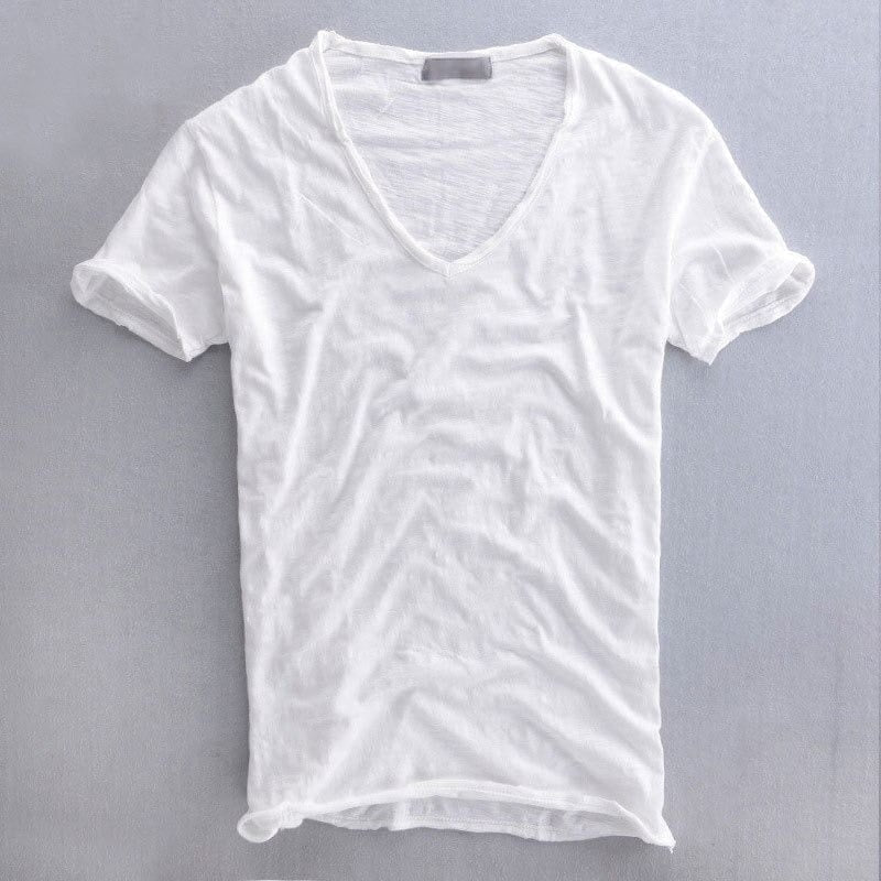 Koldo | Camiseta Cuello V Slim Fit Hombre Manga Corta