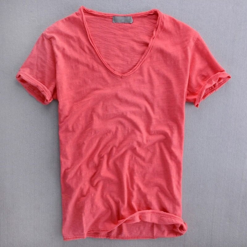 Koldo | Camiseta Cuello V Slim Fit Hombre Manga Corta