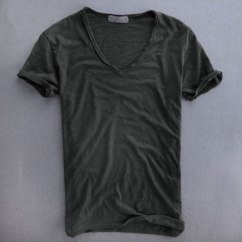 Koldo | Camiseta Cuello V Slim Fit Hombre Manga Corta