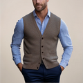 Koldo | Gilet de Punto con Botones Hombre Cuello V Bolsillos