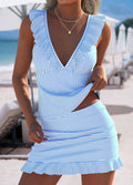 Laia | Striped Ruffle Tankini Set with V-Neck for Women
