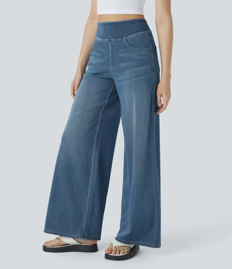 Laia | Jeans Wide Leg de Cintura Alta Mujer Pierna Ancha