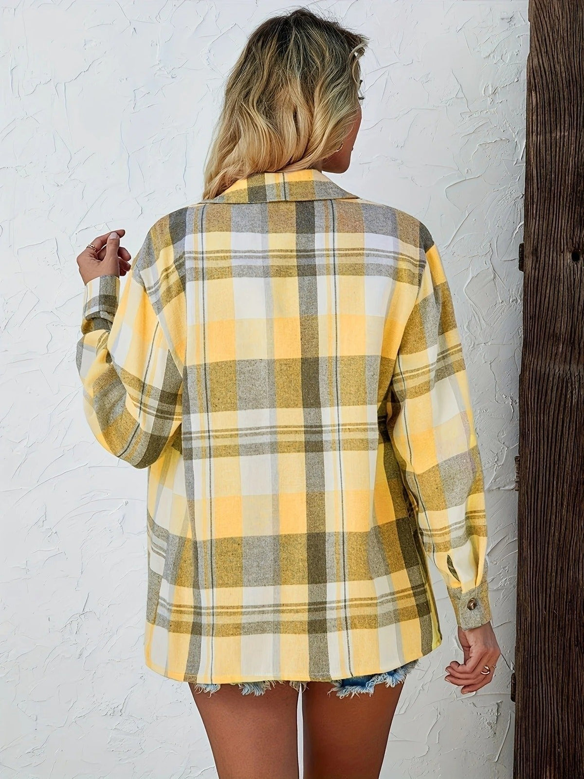 Lidia | Sobrecamisa Mujer de Cuadros de Algodón Manga Larga Oversize