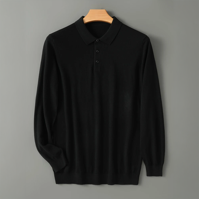 Marcos | Polo de Lana Merino de Manga Larga Hombre Punto Fino
