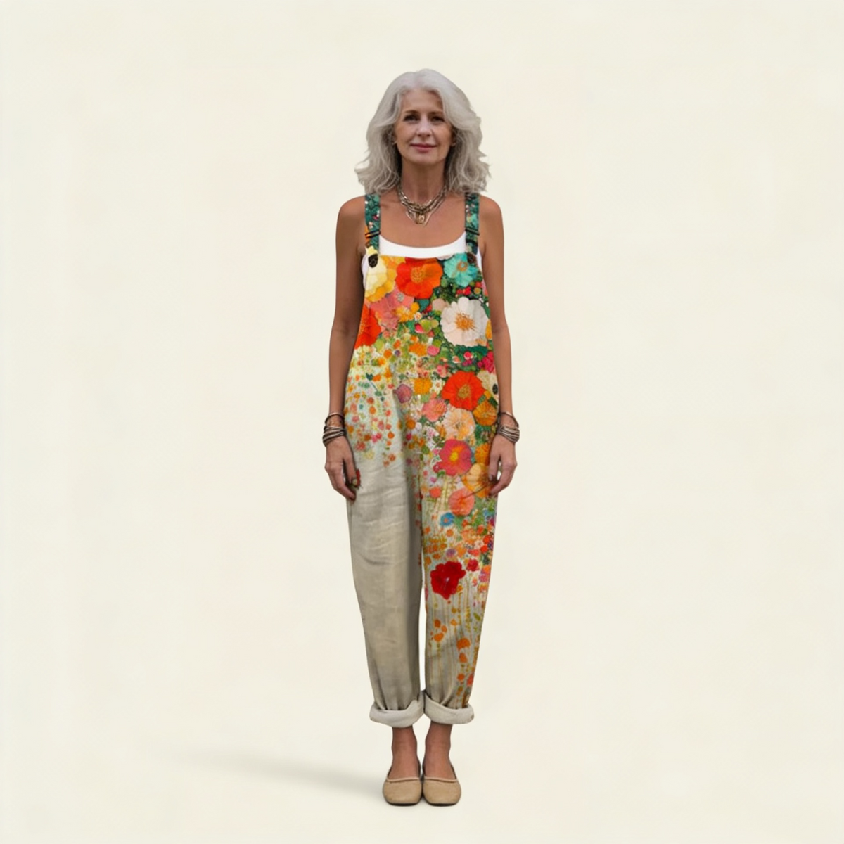 Soledad | Mono Largo de Lino con Rayas Mujer Tirantes