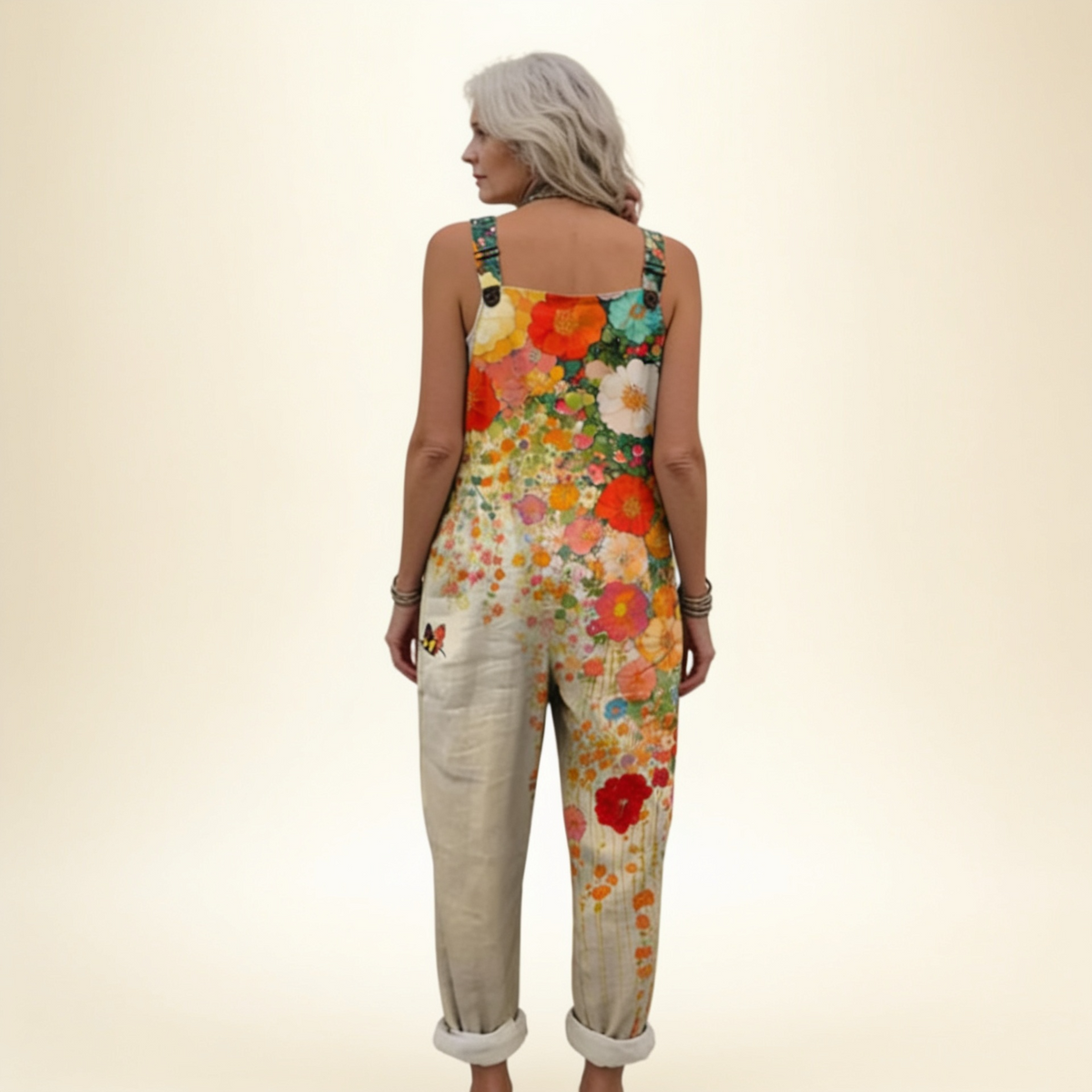 Soledad | Mono Largo de Lino con Rayas Mujer Tirantes