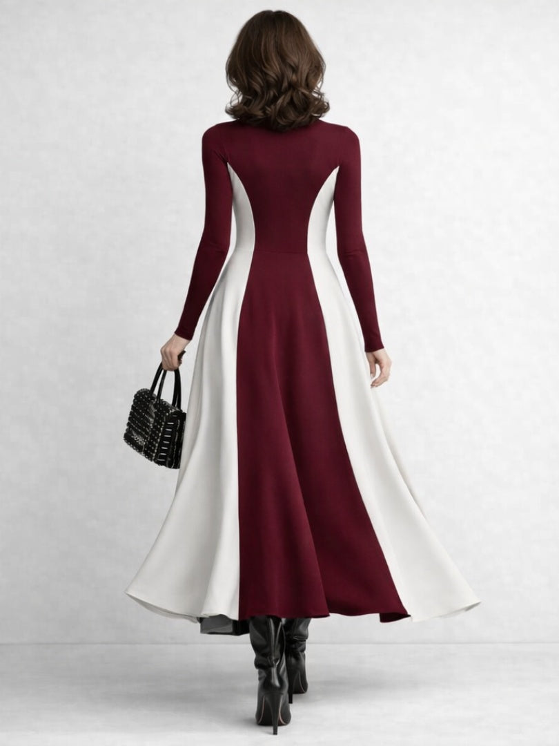 Mencía | Vestido Largo de Invierno Mujer Cuello Alto Manga Larga