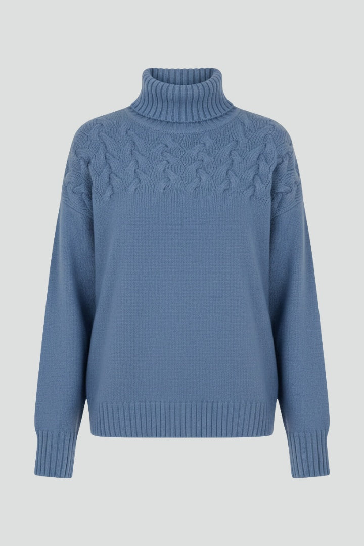 Montserrat | Jersey de Punto con Cuello Alto Mujer Trenzas Oversize