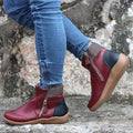 Naia | Botines Planos Mujer Cremallera Lateral Punta Redonda