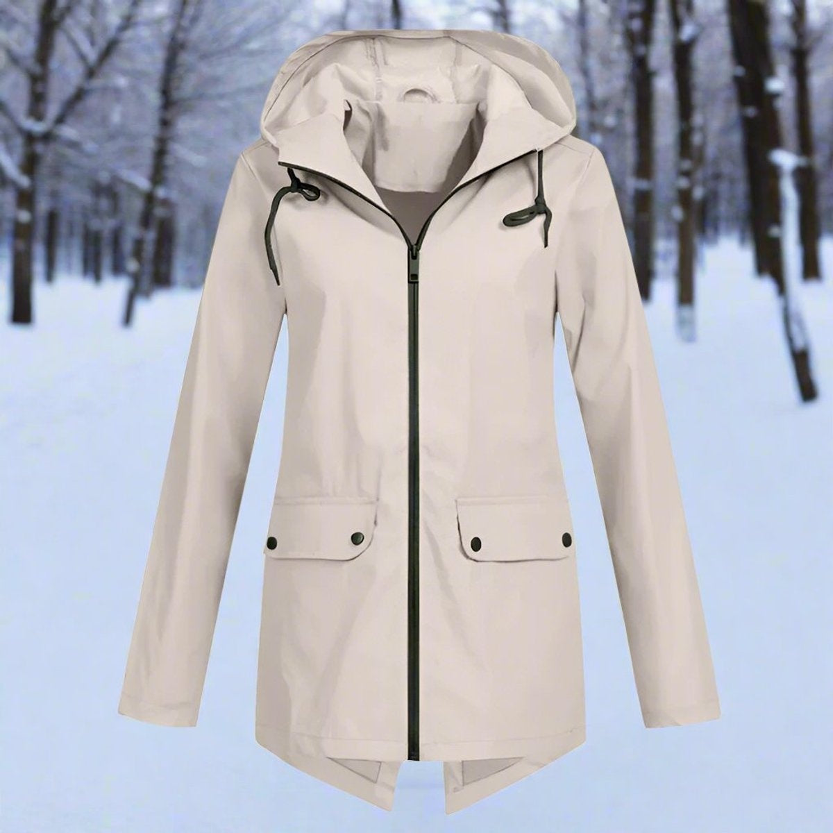 Naia | Parka Impermeable Mujer con Capucha Chaqueta Impermeable