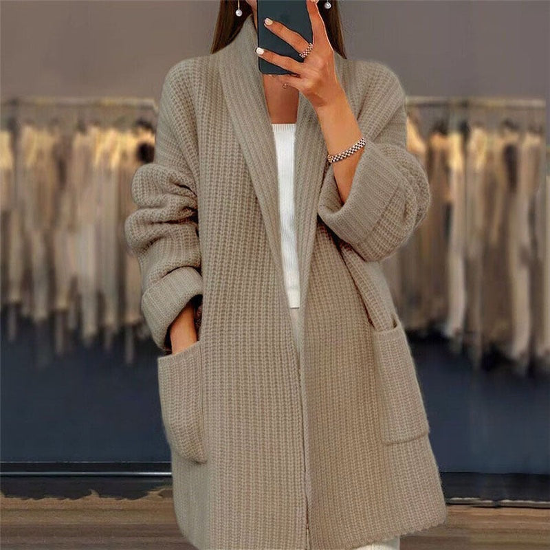 Nerea | Jersey de Punto de Lana Oversize Mujer Bolsillos