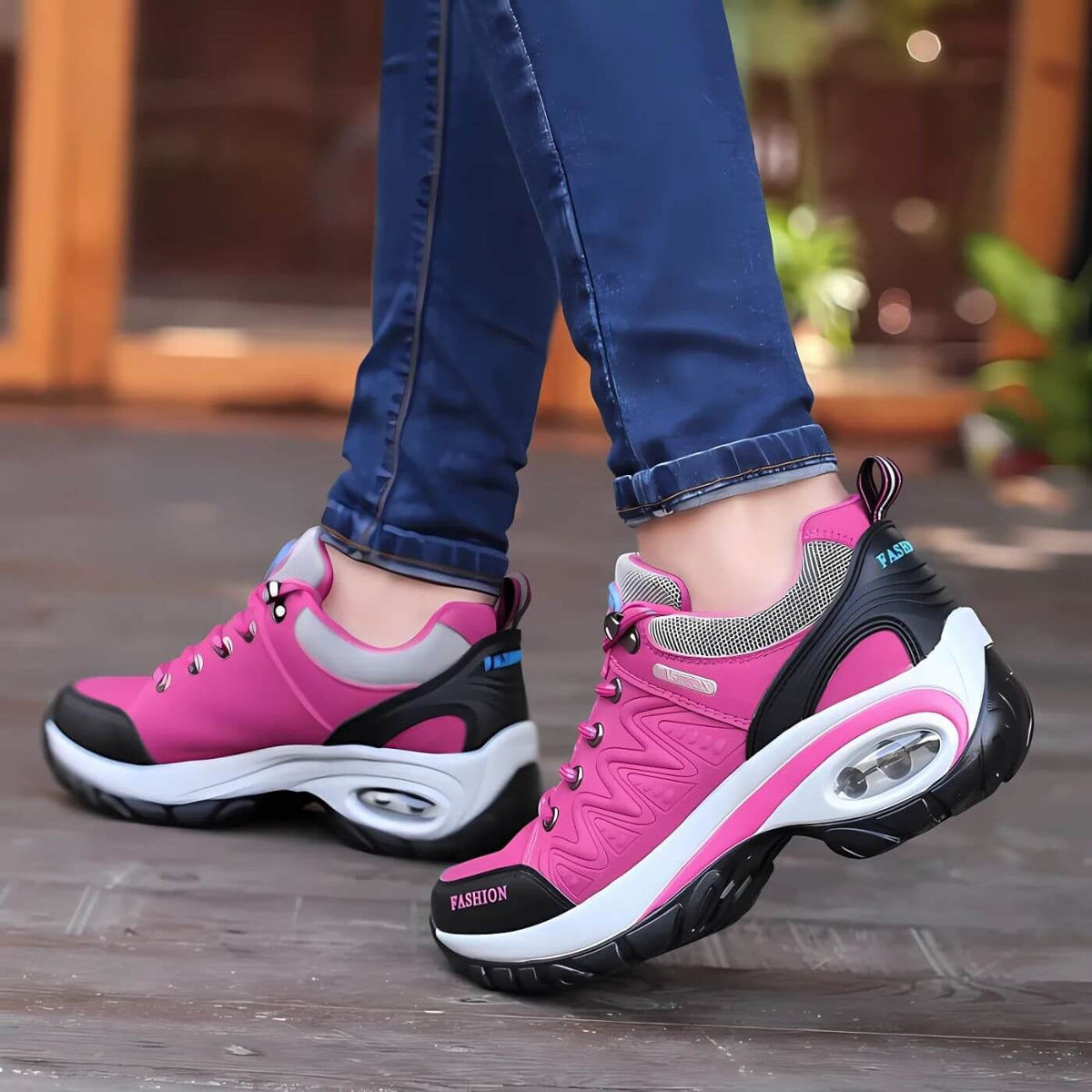 Nerea | Tenis Trekking con Suela Gruesa Mujer Cordones