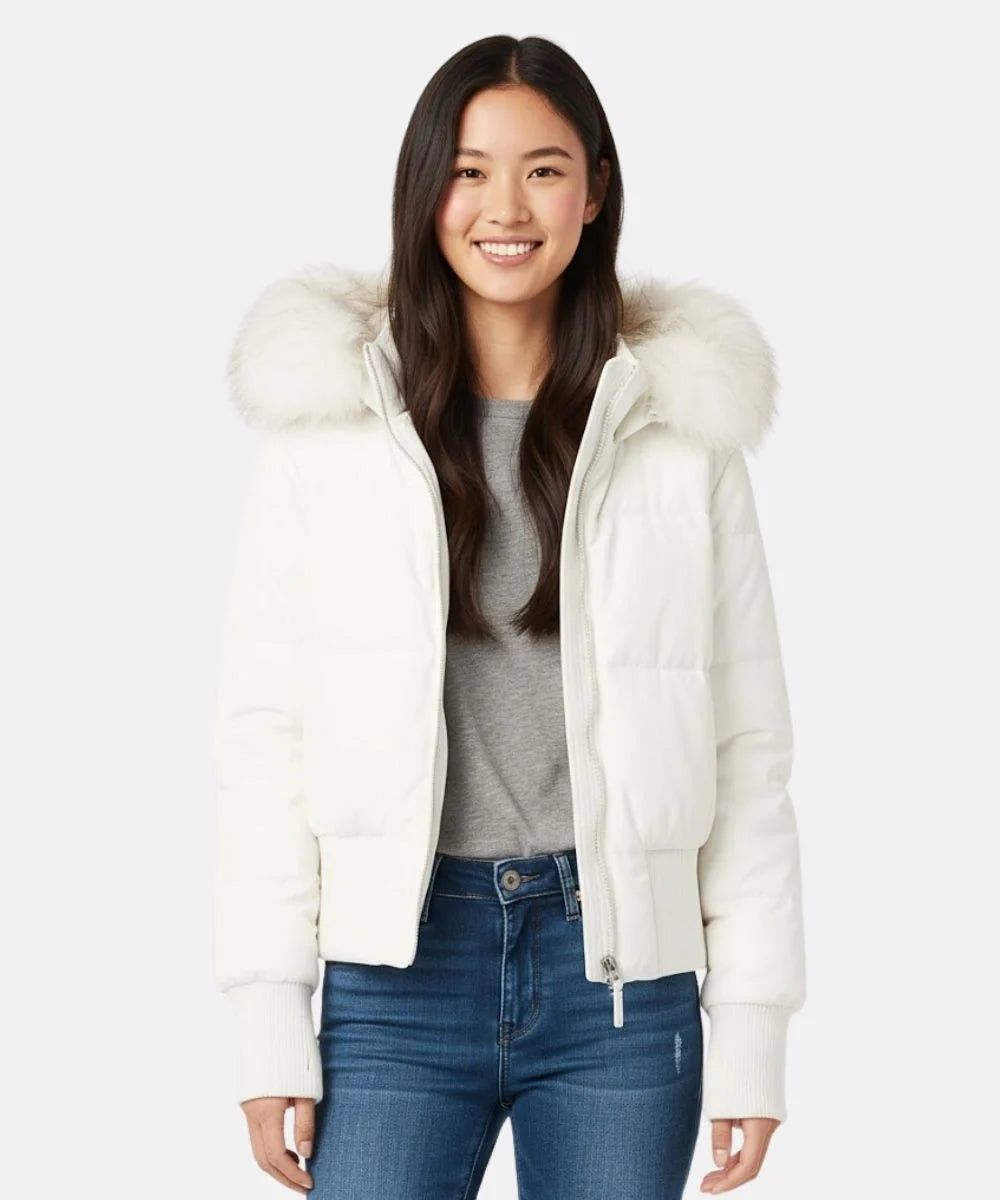 Nuria | Chaqueta de Plumas Mujer con Capucha Piel Sintética