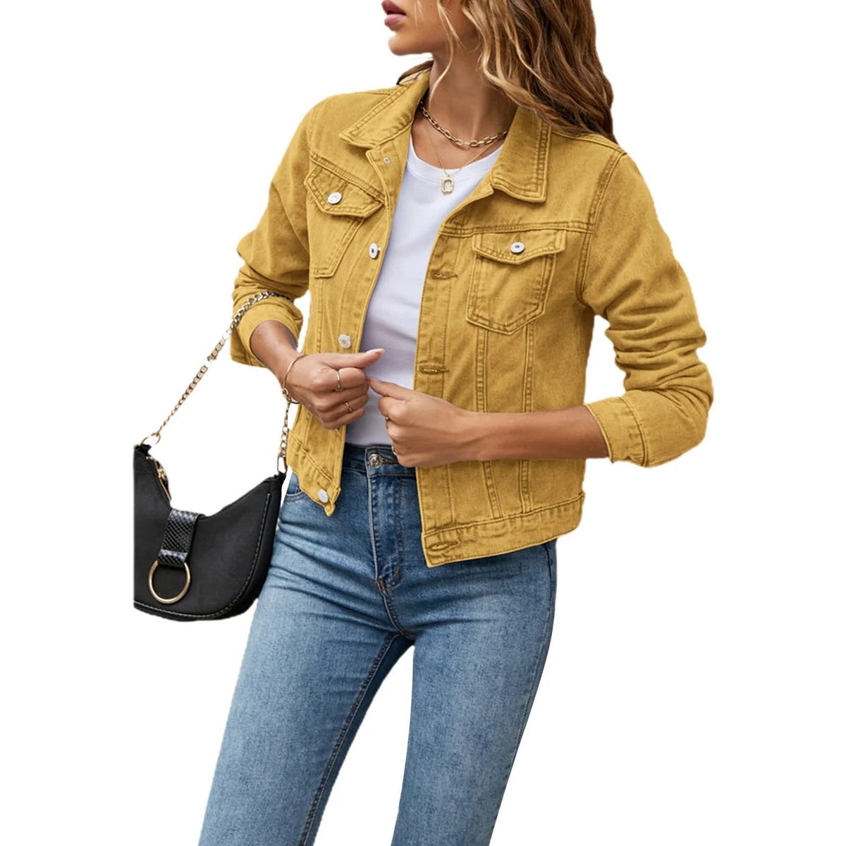 Nuria | Chaqueta Vaquera Mujer Corta Bolsillos
