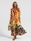 Nuria | Vestido Largo Camisero Estampado Mujer Manga Larga Botones