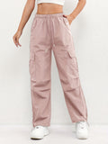 Pantalones Cargo Mujer Cintura Elástica Bajos Ajustables
