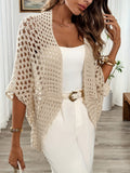 Patricia | Jersey Fino de Crochet Mujer Calado Manga Murciélago