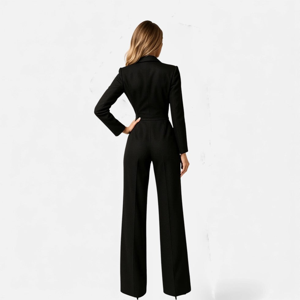 Pilar | Mono Largo Elegante Mujer Escote V Manga Larga