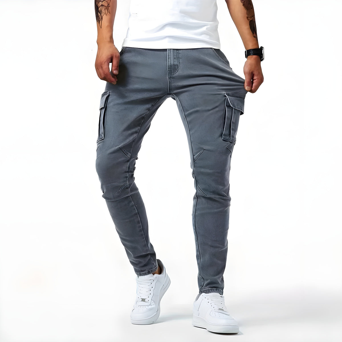 Pol | Cargo Pants Slim Hombre Multibolsillos
