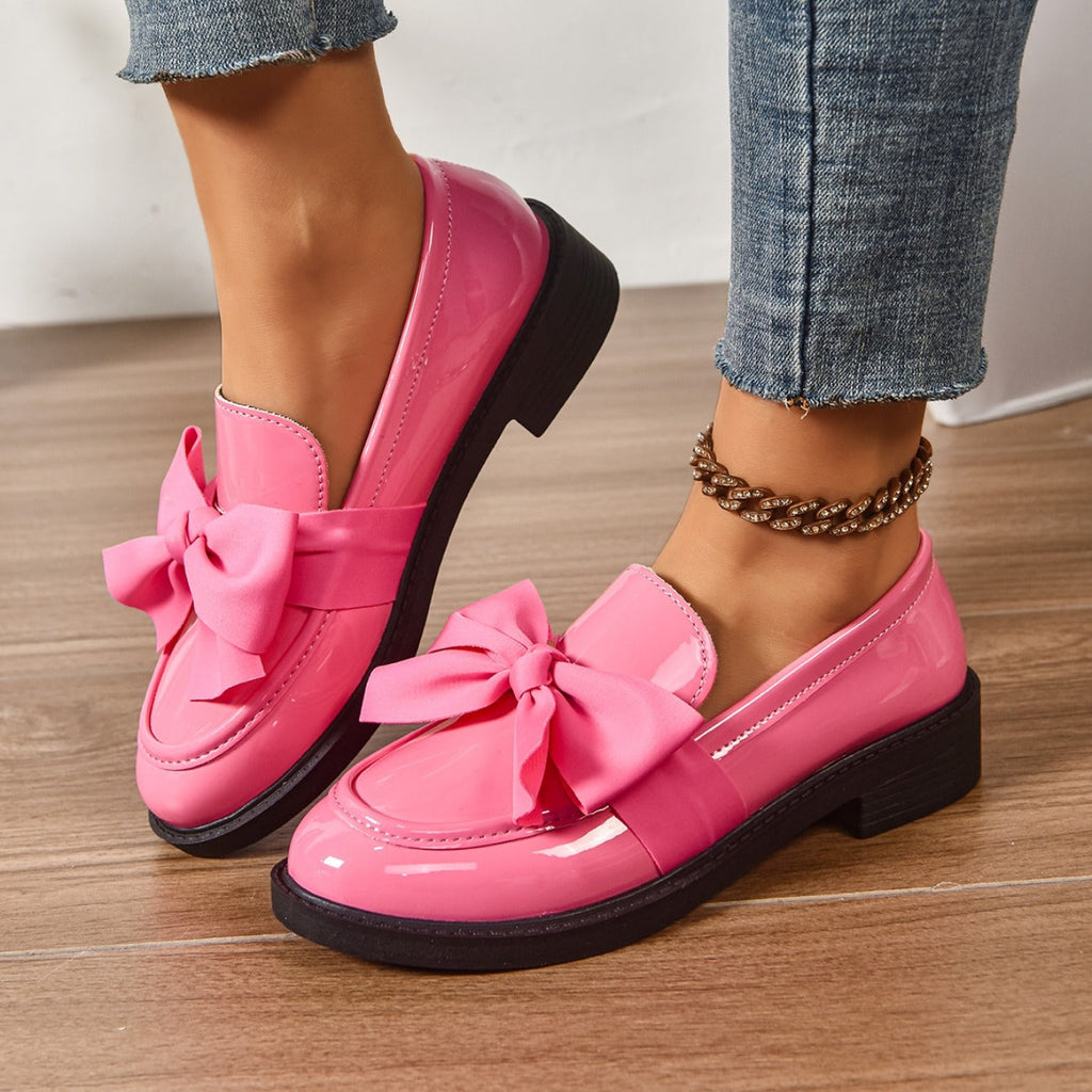Raquel | Mocasín de Charol con Lazo Mujer Suela Plataforma