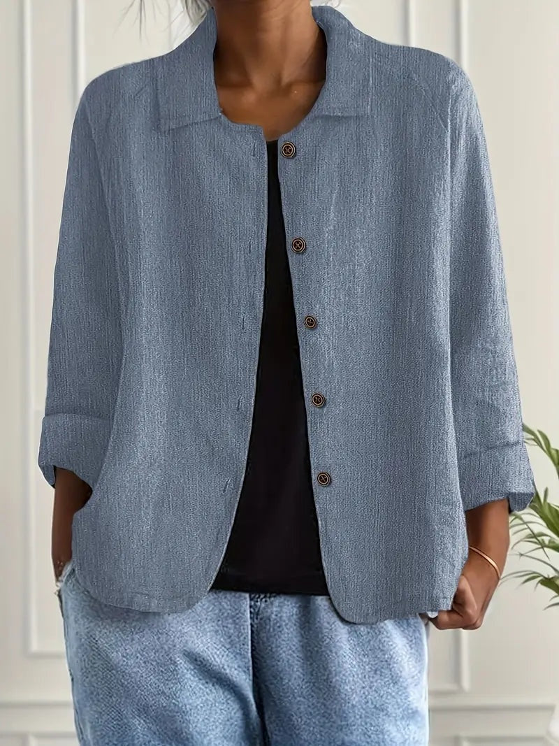 Remedios | Chaqueta de Lino con Botones Mujer Manga Larga