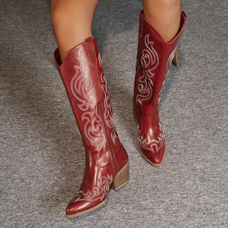 Rocío | Botines Cowboy Mujer Bordados Caña Alta