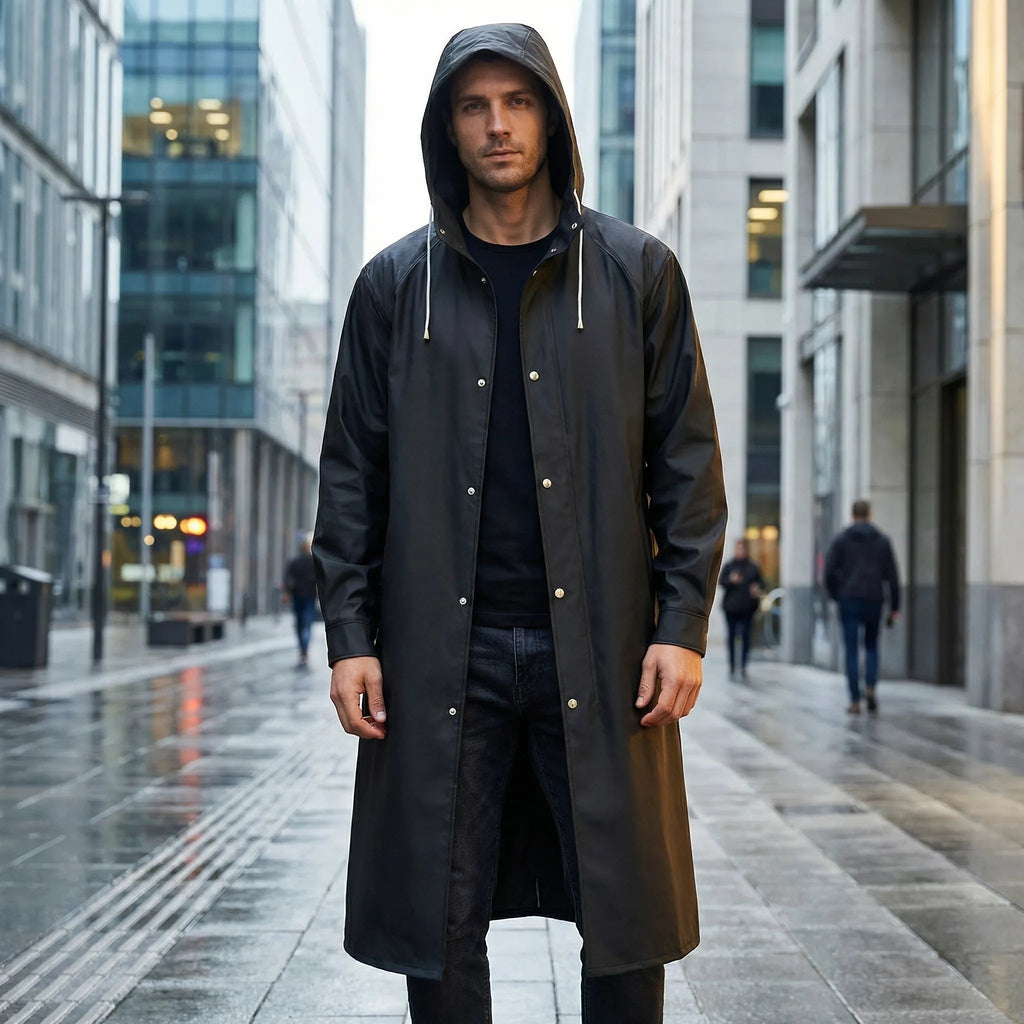 Rodrigo | Chubasquero Largo Impermeable Hombre con Capucha