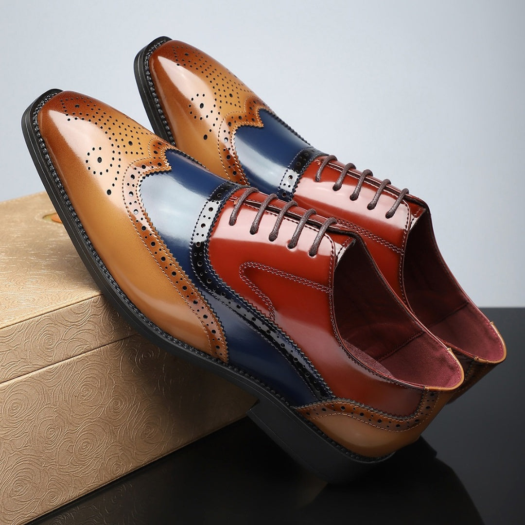 Rodrigo | Zapatos Oxford Brogue de Cuero Hombre Punta de Ala