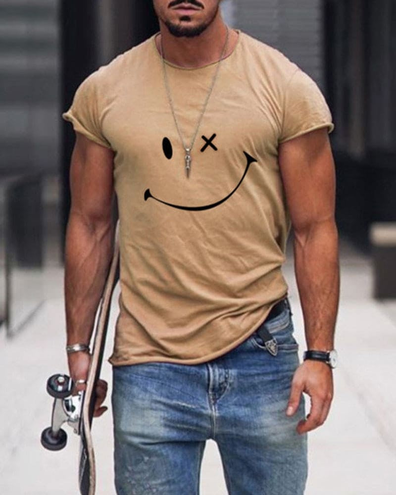 Rubén | Camiseta con Logo Retro Hombre Manga Corta Cuello Redondo