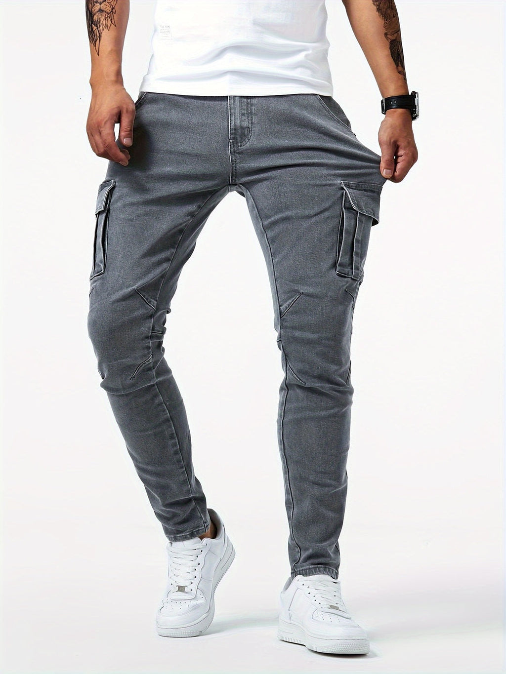 Rubén | Jeans Cargo Slim Hombre Bolsillos Laterales