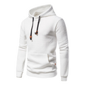 Rubén | Sudadera con Capucha Hombre Textura Cuadros Bolsillo Canguro