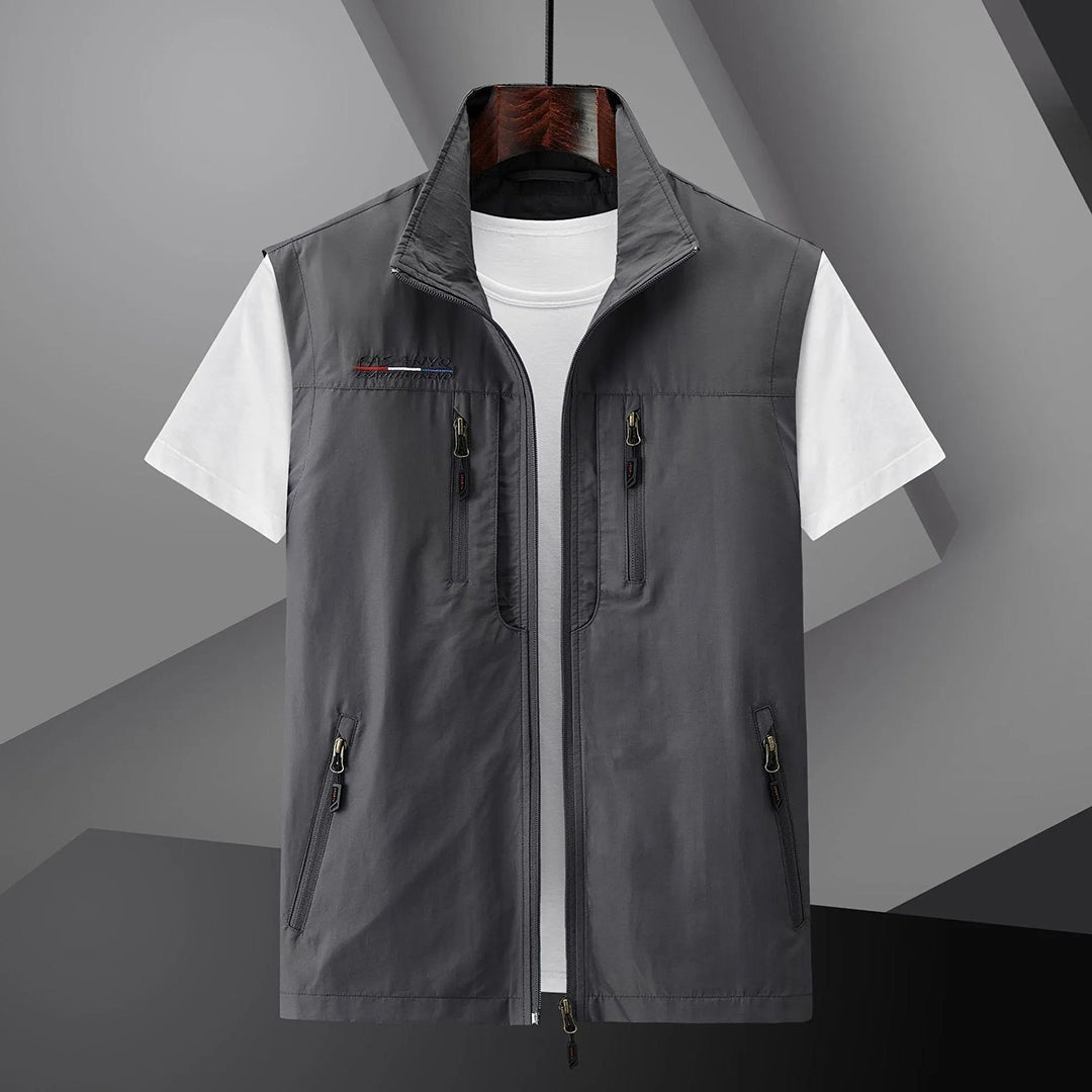 Salvador | Gilet Multipocket Hombre Cremallera Cuello Alto