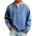 Sergio | Camisa Vaquera Henley de Manga Larga Hombre Oversize