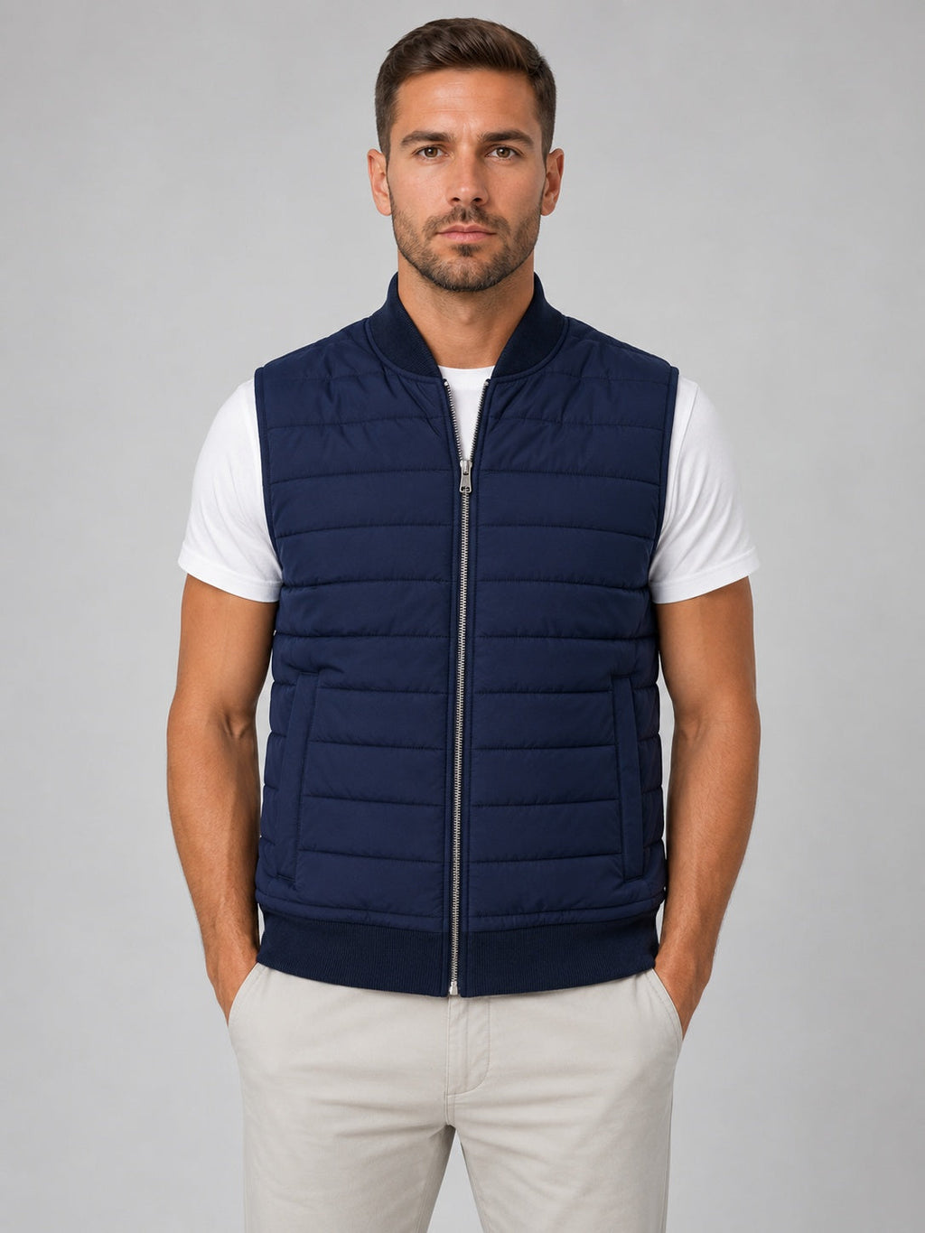 Sergio | Chaleco Acolchado Hombre Cuello Alto Cremallera