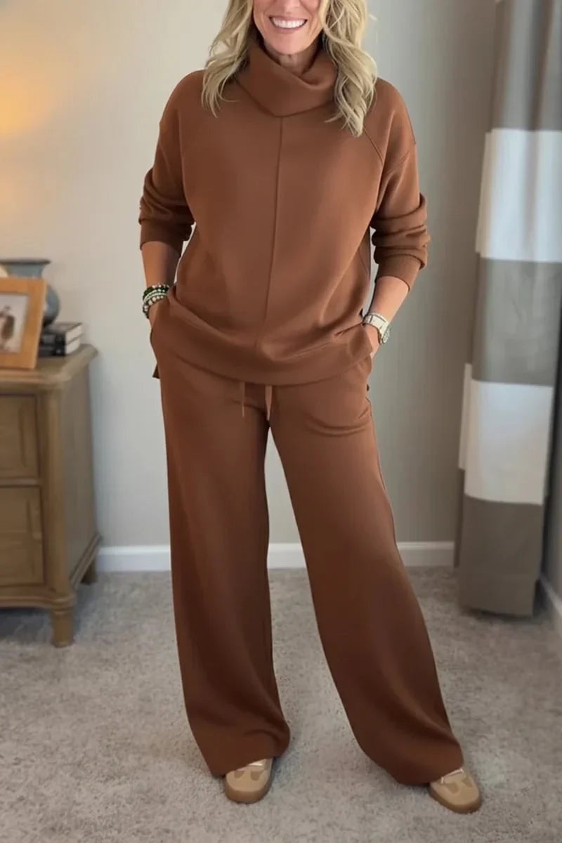 Sonia | Sporty Tracksuit Set with High Neck and Wide-Leg Pants for Women
