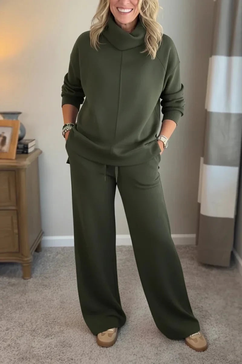 Sonia | Sporty Tracksuit Set with High Neck and Wide-Leg Pants for Women