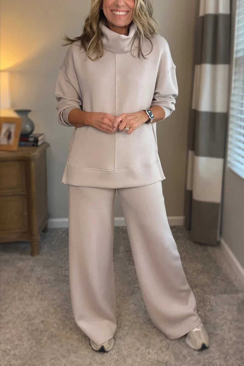 Sonia | Sporty Tracksuit Set with High Neck and Wide-Leg Pants for Women