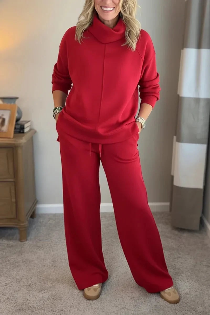 Sonia | Sporty Tracksuit Set with High Neck and Wide-Leg Pants for Women