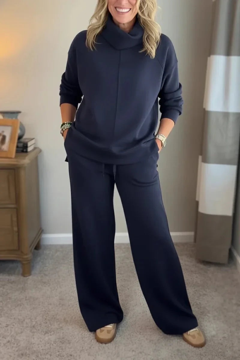 Sonia | Sporty Tracksuit Set with High Neck and Wide-Leg Pants for Women