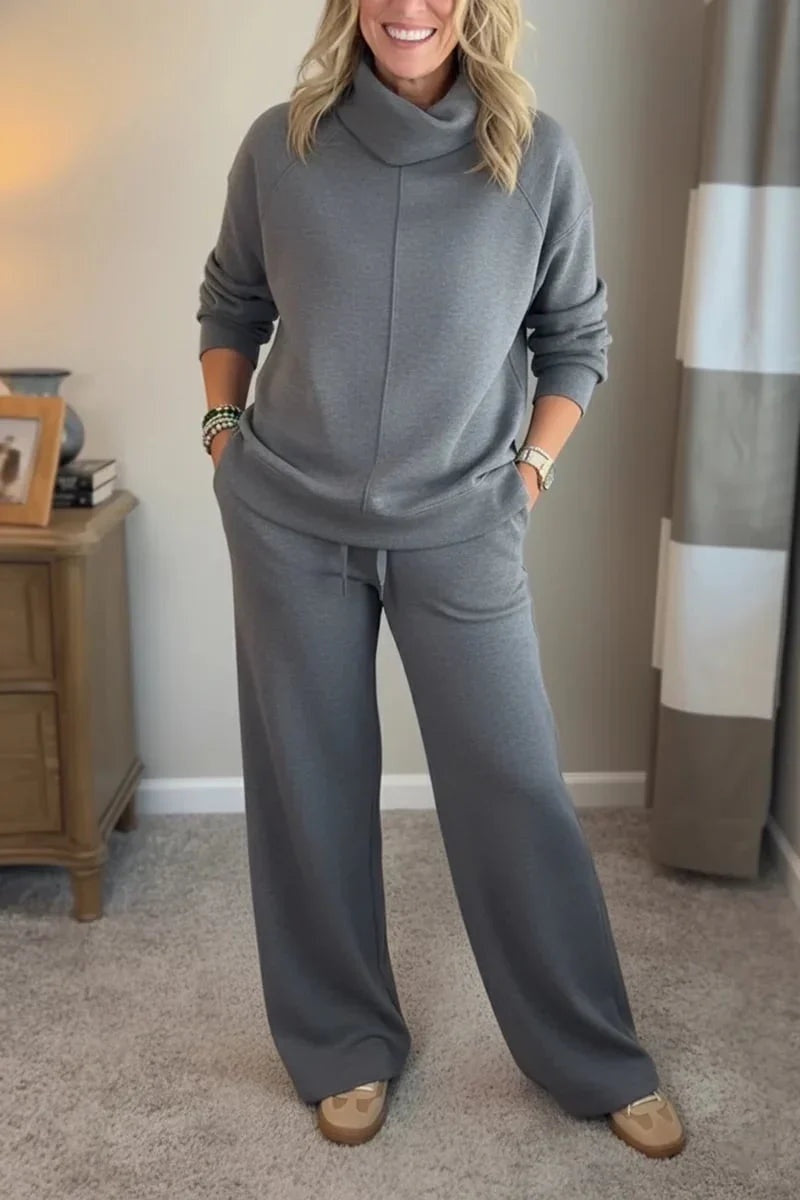 Sonia | Sporty Tracksuit Set with High Neck and Wide-Leg Pants for Women