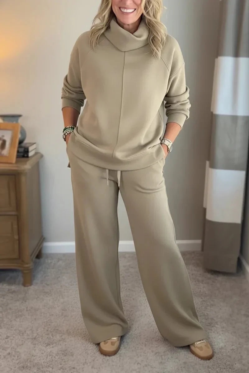 Sonia | Sporty Tracksuit Set with High Neck and Wide-Leg Pants for Women