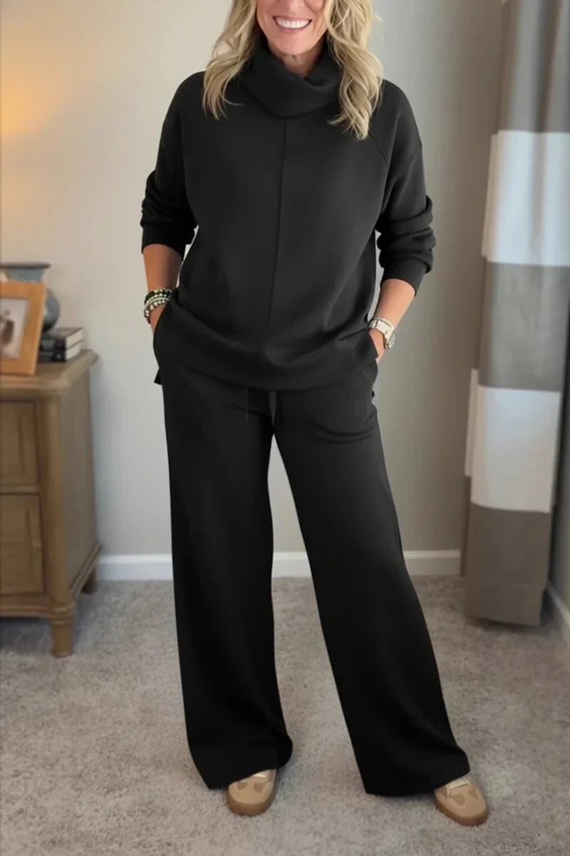 Sonia | Sporty Tracksuit Set with High Neck and Wide-Leg Pants for Women