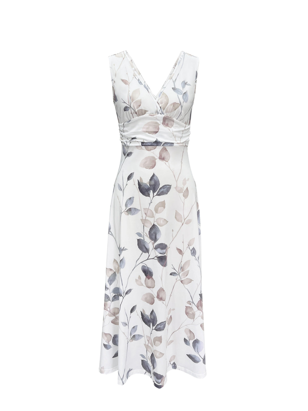 Triana | Vestido Largo de Invitada Estampado Floral Mujer Escote V Sin Mangas