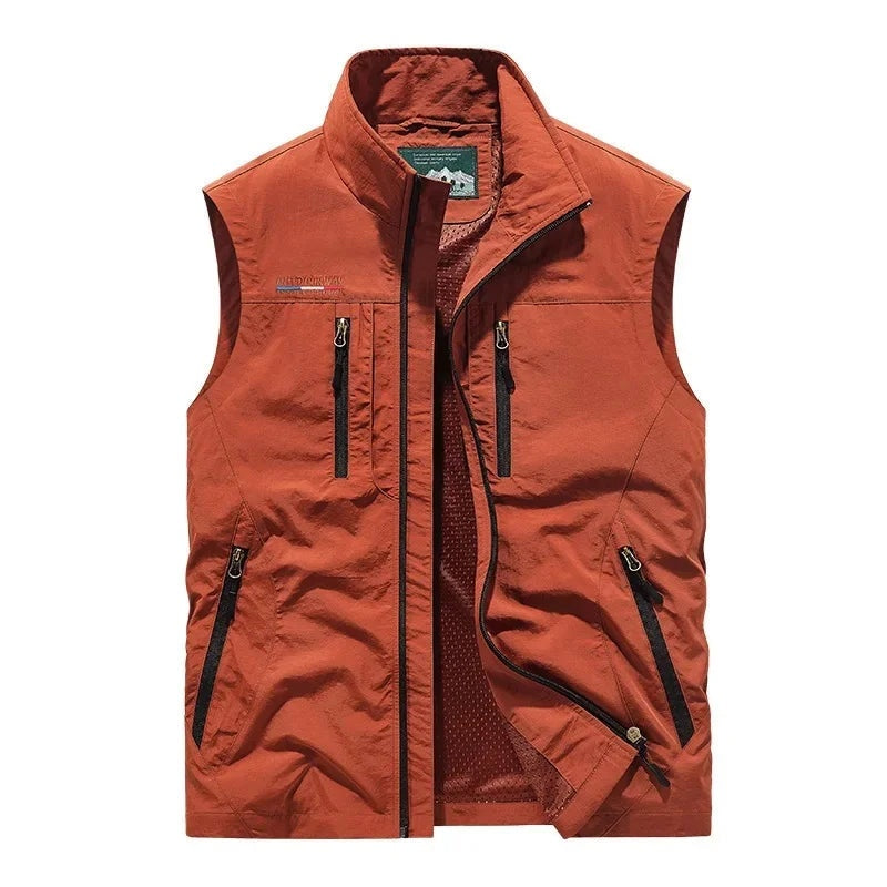 Unai | Chaleco Multibolsillo de Nylon Hombre Cuello Alto Cremallera