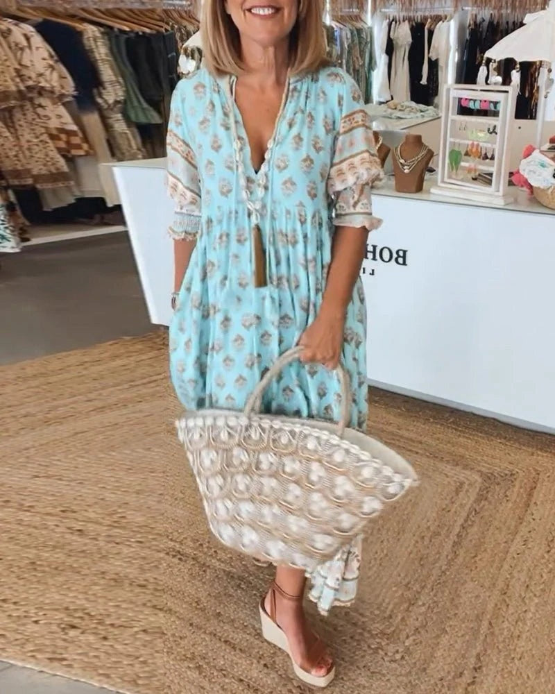 Leticia | Vestido Largo de Verano Boho Estampado Mujer